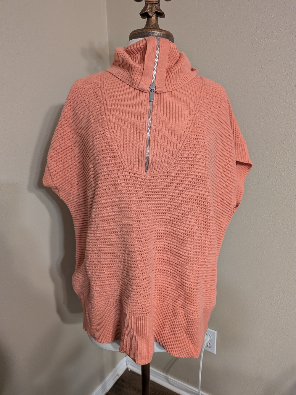 Women’s Coral Zip-Turtleneck Sweater